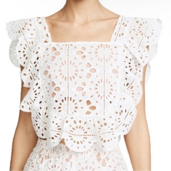 Red Carter Tops - Red Carter Lace Eyelet Top